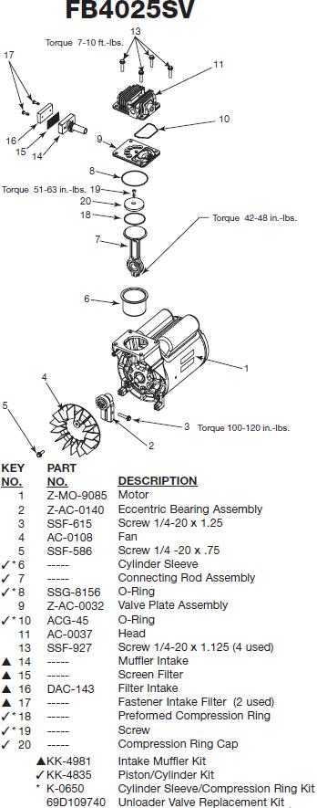 Devilbiss FB4025 Pump Breakdown